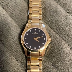 Diamond gold, black movado